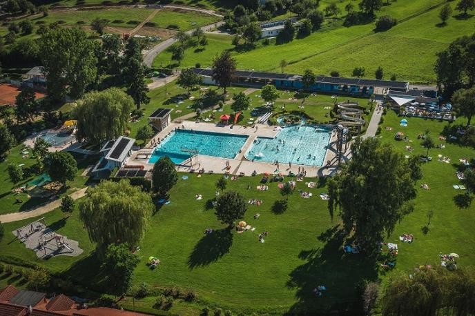 Luftaufnahme des Erlebnisbades