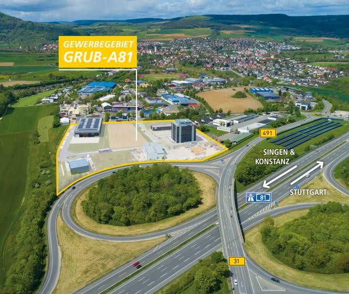 Gewerbegebiet Grub A81 direkt an der Autobahn