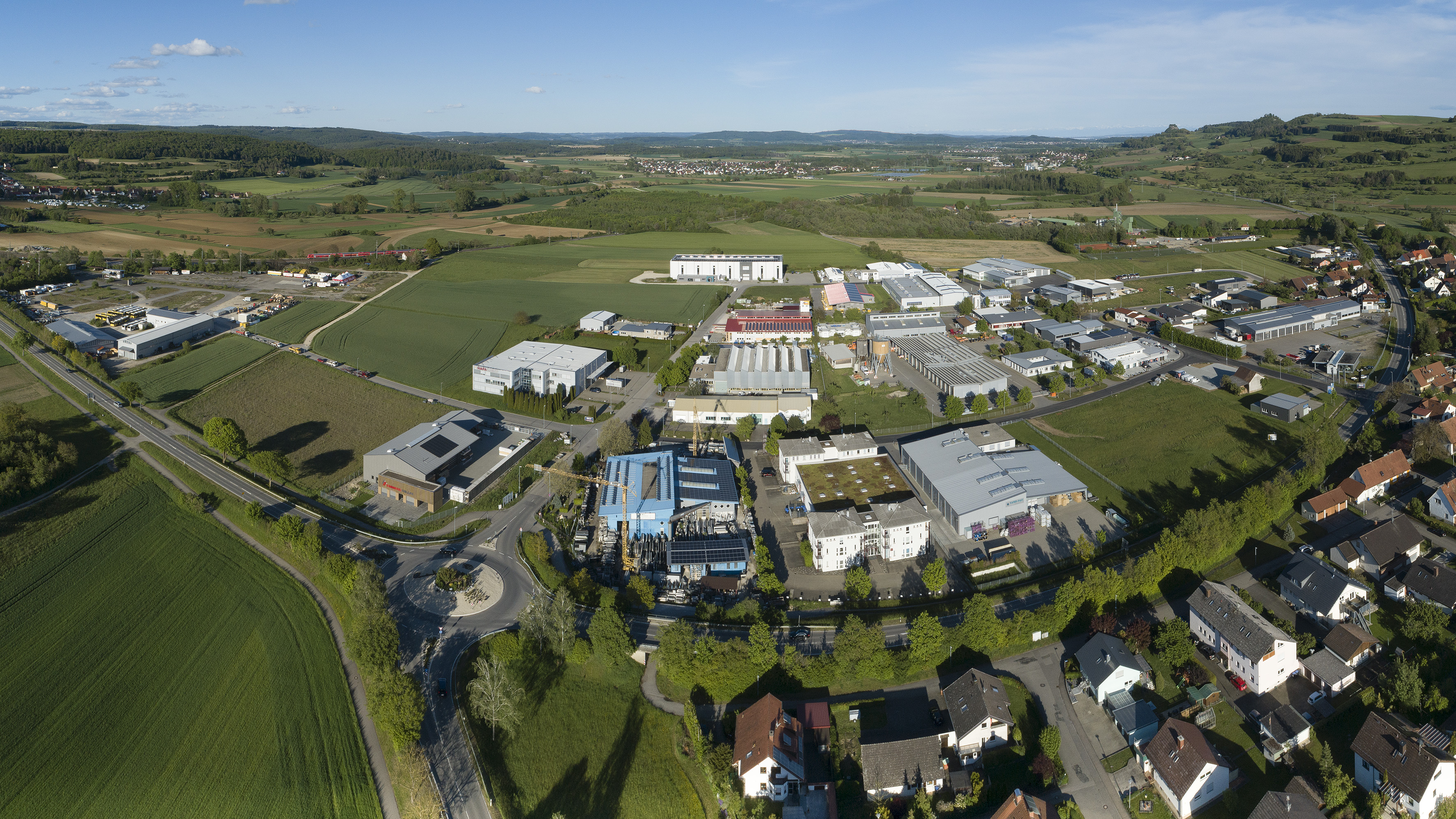 Luftbildaufnahme des Gewerbegebietes Welschingen